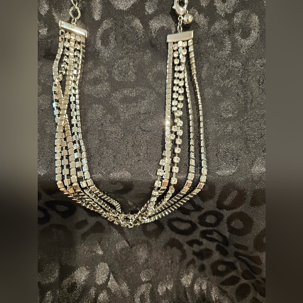 Elegant Silver Chain Tassel Necklace